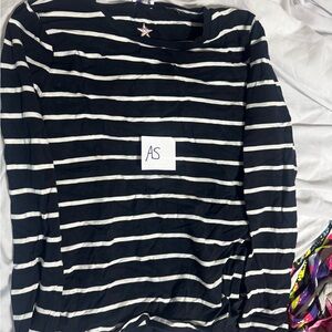 Rebel athletic Long Sleeve Top - Black and White adult small